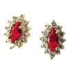 [P1234] - Red White Golden 'Victorina' Earrings