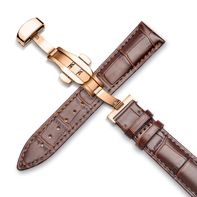 Браслет из натуральной кожи 18/20/22 мм + коробка для Tissot Seiko Samsung Galaxy 4 6 классический ремешок/46 мм/active 2/Huawei GT/2e/3 pro
