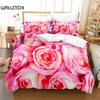 Комплект постельного белья с розовыми розами, комплект пододеяльников, комплект постельного белья с 3D-печатью, комплект постельного белья размера «queen size», модный дизайн