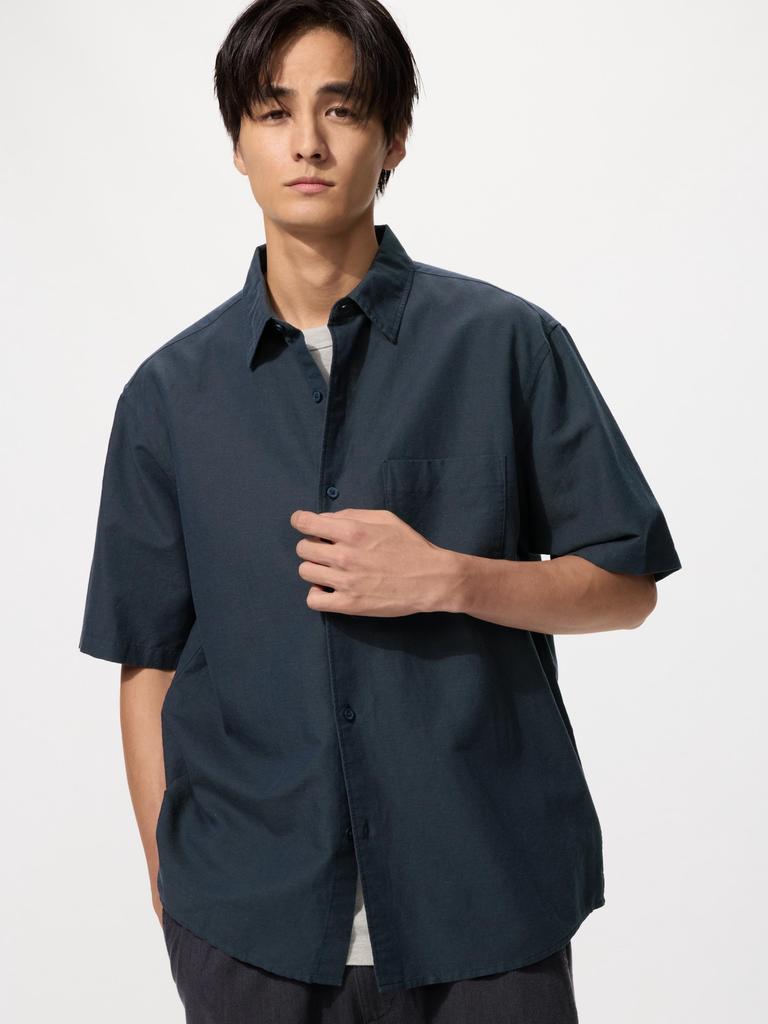 Uniqlo Японская хлопково-льняная рубашка