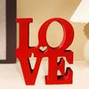 Valentine's Day LOVE Table Sign Wooden Love Letter Desktop Decoration Home Office Red Love Block Home Party Wedding Anniversary Ornament