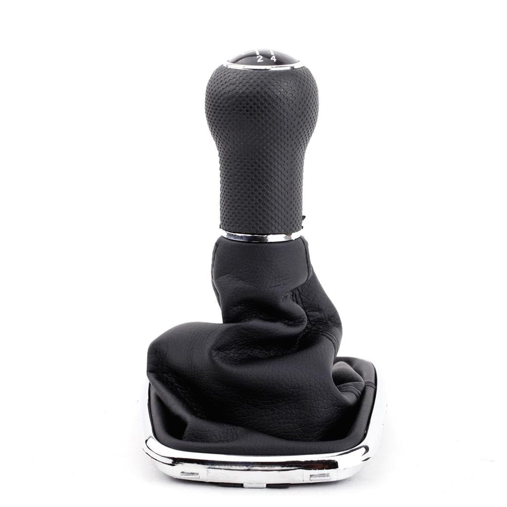 New 5 Speed Gear Shift Knob Gaitor Boot Black PU Leather Replacement for VW Golf Bora Jetta GTi MK4