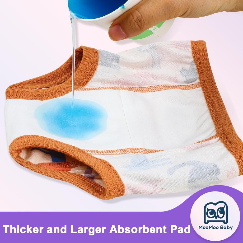 MooMoo Baby Cotton Training Pants, 6-Layer, 10-Pack, Highly Absorbent and Breathable, Toddler Toilet Training Underwear for Baby Girls, Size 110