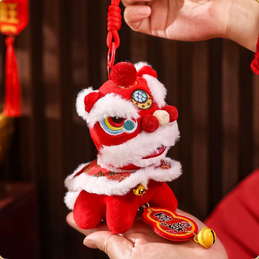 Bell Lion Dance Pendant Fortune Character Chinese New Year Gift 2026 Spring Festival
