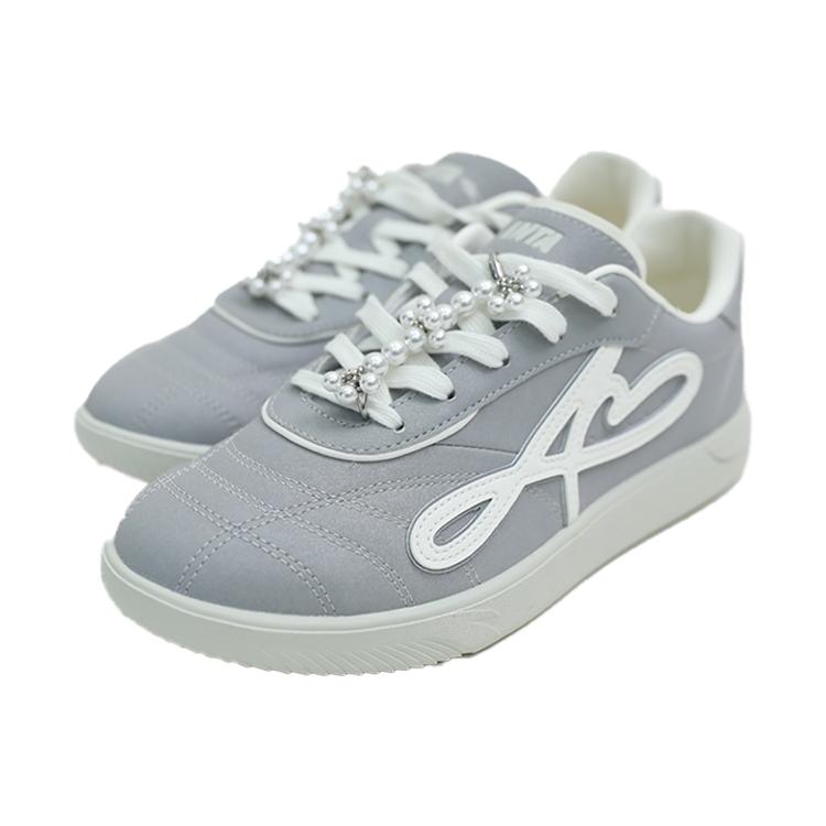 Anta Dream Garden De Xun Trendy Lightweight Comfortable Casual Versatile Low-Top Skate Shoes Women Sneaker Silver Ivory-White 122548038R-3