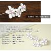 Shinjuku Gin no Kura Triple Plumeria Zirconia Silver Stud Earrings for Both for Women & (2-Piece, Ears)