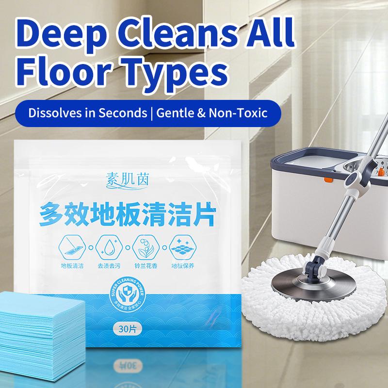 Floor Cleaning Sheets 30pcs Dissolve in Water Remove Dirt Grime for Tile Marble Wood Floor Gentle Protection Deodorize