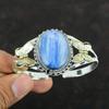 Kyanite Gemstone Cuff Bracelet 925 Sterling Silver Bangle Handmade Adjustable Bangle 18K Gold Plated Bangle Butterfly Jewelry Gift For Women