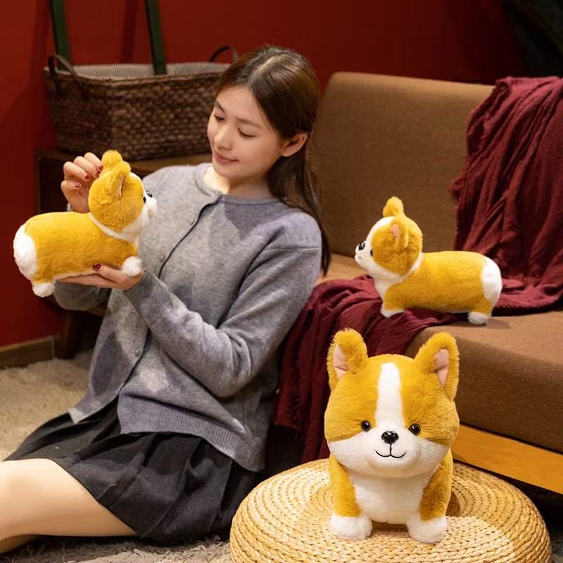 20/30cm New Imitation Tail Less Corgi Stuffed Toy Pillow Pillow Funny Children's Gift Elegant Cute Doll Pillow Cartoon Animation