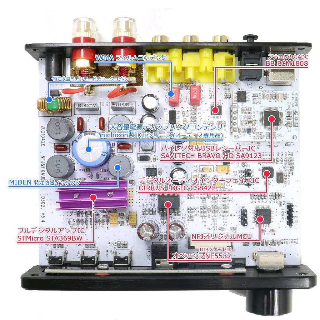 High Resolution Compatible 4 Digital Amplifier USB Light Optical Coaxial Digital Up To 24bit 192kHz FX-AUDIO- D302J++ [Black] Digital/analog