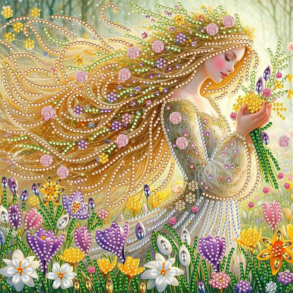 5D DIY Частичная дрель специальной формы Набор для алмазной живописи Девушка Украшение AU