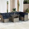 VidaXL Garden Furniture Set with Cushions 9 Pcs Grey Braided Resin Acacia 3326212