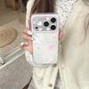 Girly Heart and Flower Patchwork Rabbit Puppy Phone Case for iPhone 17/16 Pro Max/15 Pro.