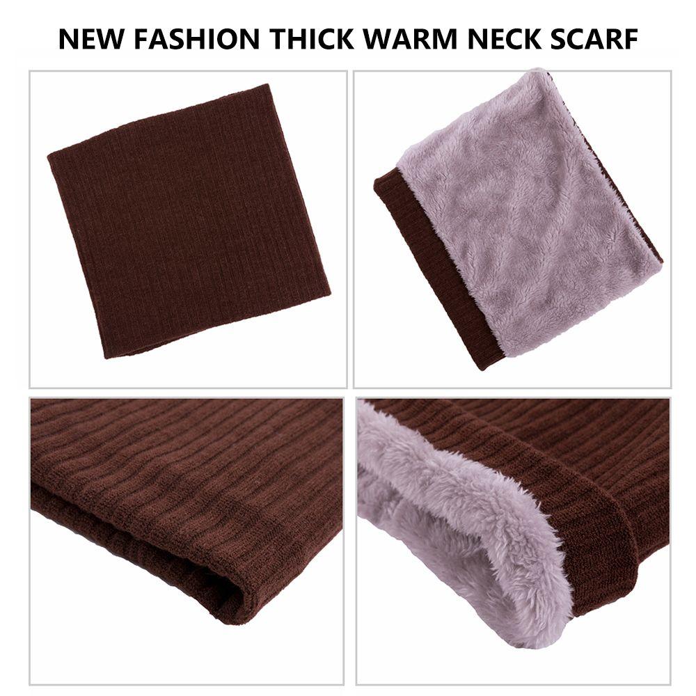 Windproof Collar Scarf Neck Warmer Winter Neck Gaiter Fleece Lined Scarf Circle Loop Scarves