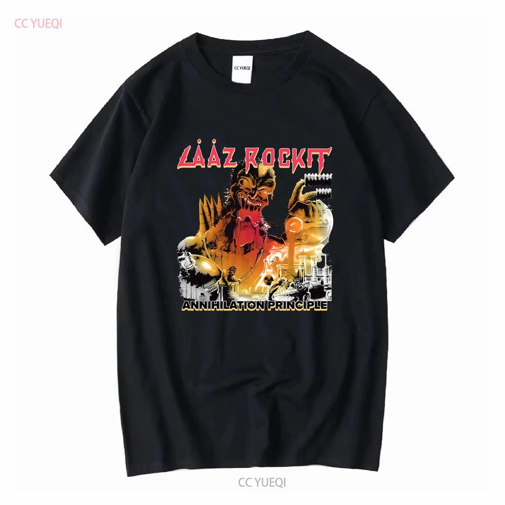 Laaz Rockit Band Белая футболка Все размеры S 5XL T2094 винтажная стираная мягкая с принтом универсальная дышащая удобная повседневная мужская