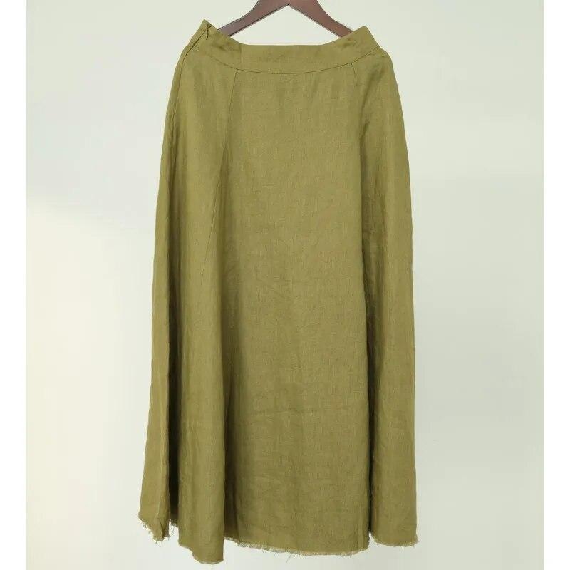 Johnature Women Vintage Solid Color Trumpet Skirts Elastic Waist Spring High Quality Original Casual Women Skirts