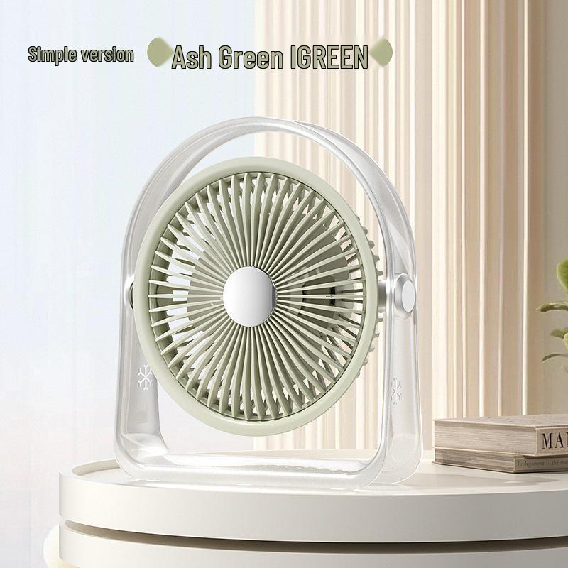 Compact USB Rechargeable Desktop Fan with Three-Speed Settings, Long Battery Life, and Night Light - Perfect for Summer and Outdoor Use