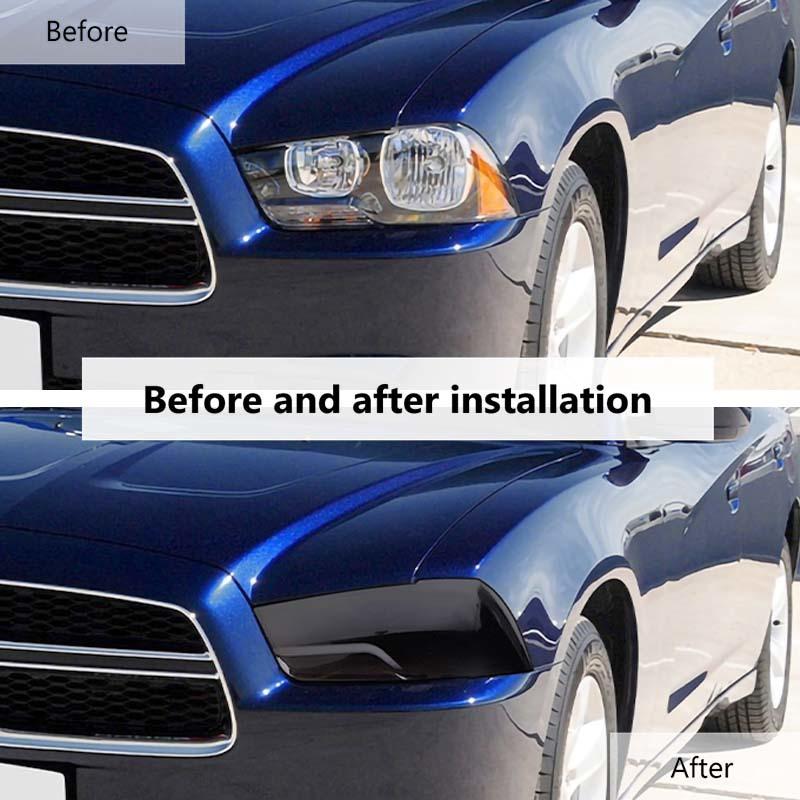 Крышки фар передний бампер ABS украшение лампы для Dodge Charger 2011-2014 внешние аксессуары (Копченый черный)