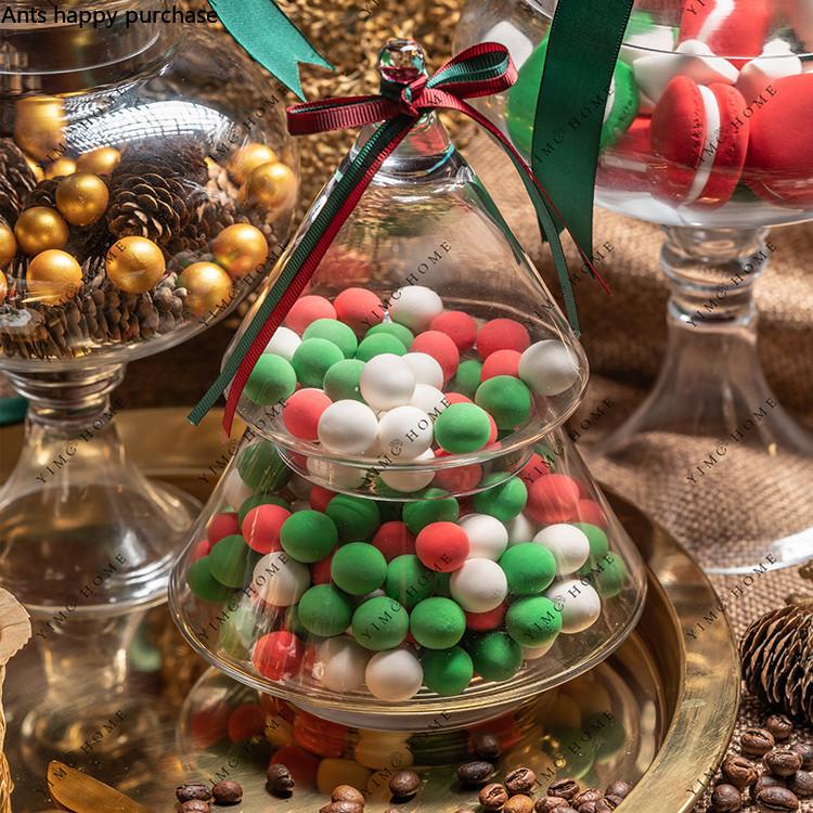 Glass Candy Jar with Cover Transparent Christmas Tree Shape Decorative Jar Decorative Bottle Display Bottle Food Storage Tank