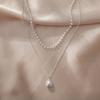 Pearl Necklace Double-layer Simple Alloy Female Clavicle Chain for Party