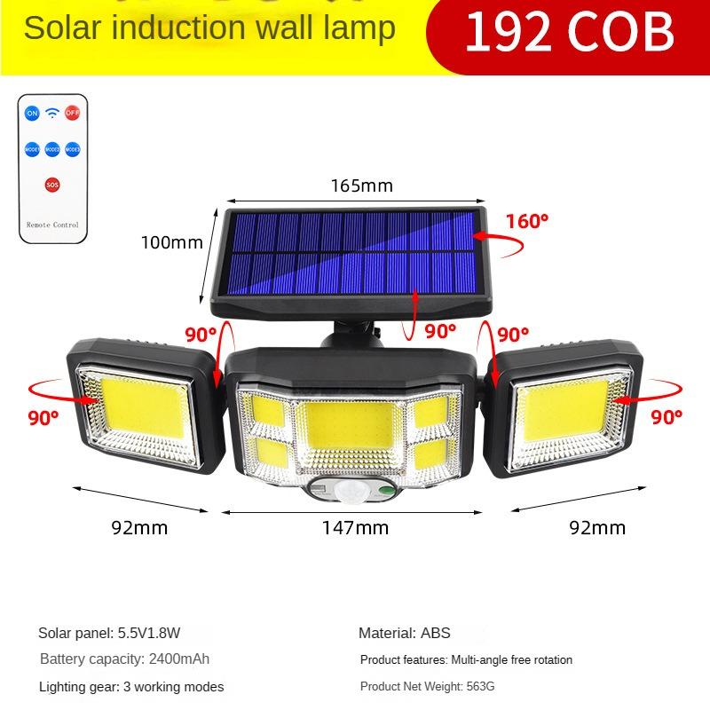 Новый солнечный настенный светильник, индукционный садовый светильник для человеческого тела, уличный водонепроницаемый светодиодный вращающийся уличный фонарь