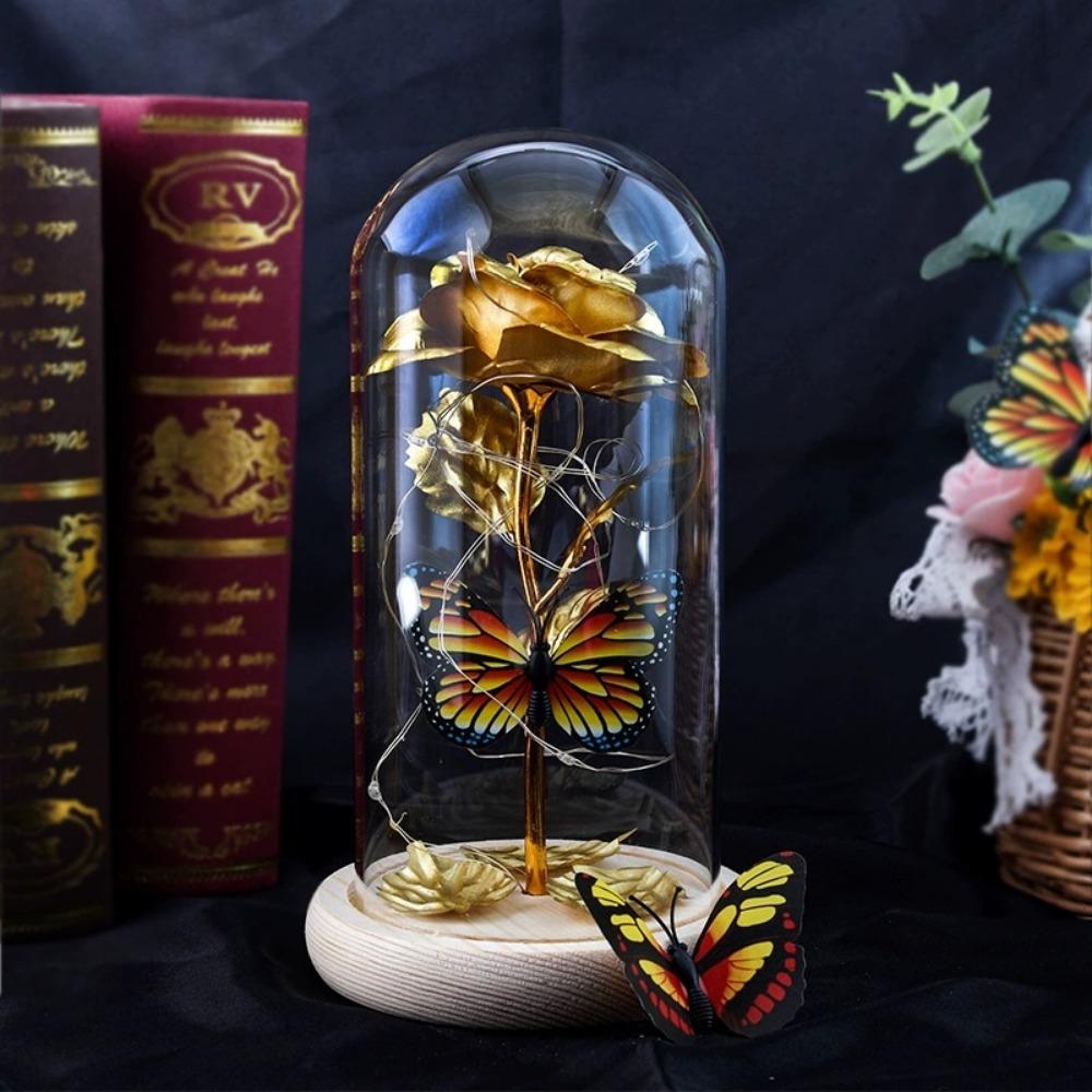 Стеклянная роза Forever Rose Подарки для женщин Разноцветная роза в куполе Подарки на День святого Валентина Подарки для женщин Подарки жене Подарки на годовщину свадьбы