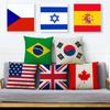 50 Style National Flag Cushion Cover for Sofa Home Children Room Decor Geometric Print Pillowcase Polyester Pillow Case 45x45cm