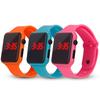 Спортивные однотонные резиновые ремешки с квадратным циферблатом, светодиодные детские электронные наручные часы