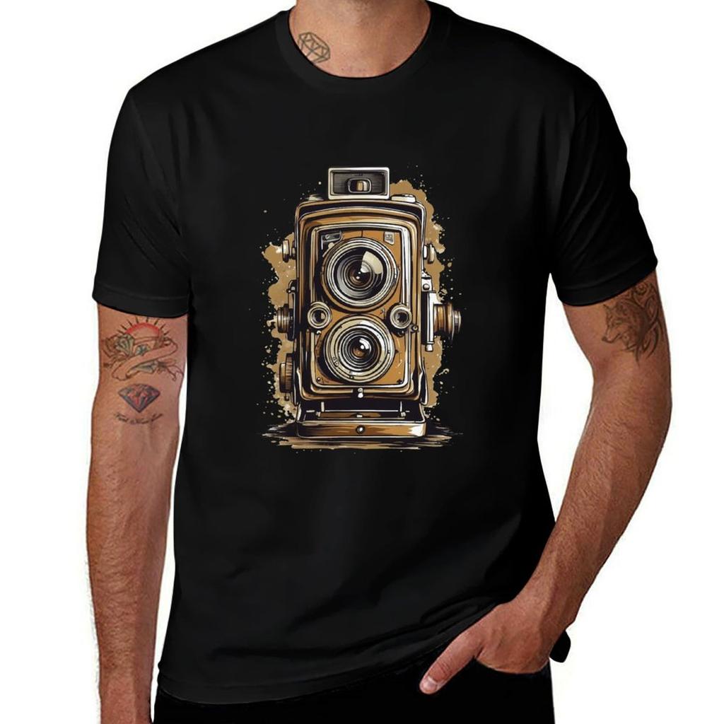 Vintage Camera Tshirt Casual Work Wear Tshirt