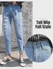Women's Slimming Ripped Daddy Jeans - Spring/Autumn 2023 Loose Fit, Nine-Point Straight Harem Pants