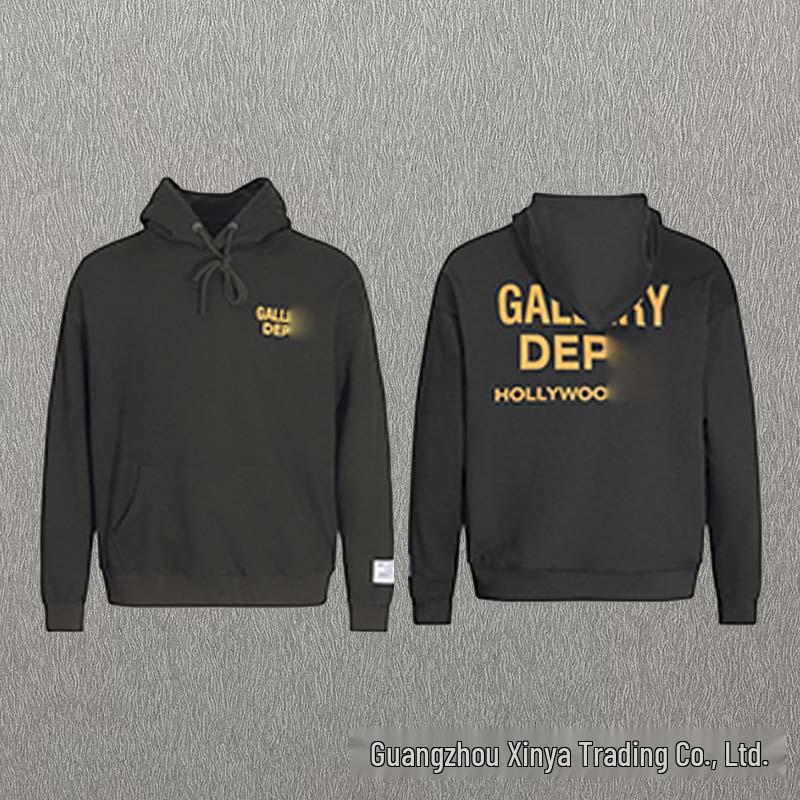 GALLERY DEPT Ink Splatter Graffiti Unisex Cotton Hoodie Set - Autumn Loose Fit