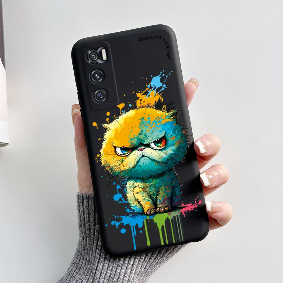 Чехол для Vivo V20 SE Чехол для телефона Vivo Y70 V20SE Милый Кролик Панда Расписной Мягкий ТПУ Чехол V2022 V2023 Защита Камеры Ударопрочный Задний Чехол