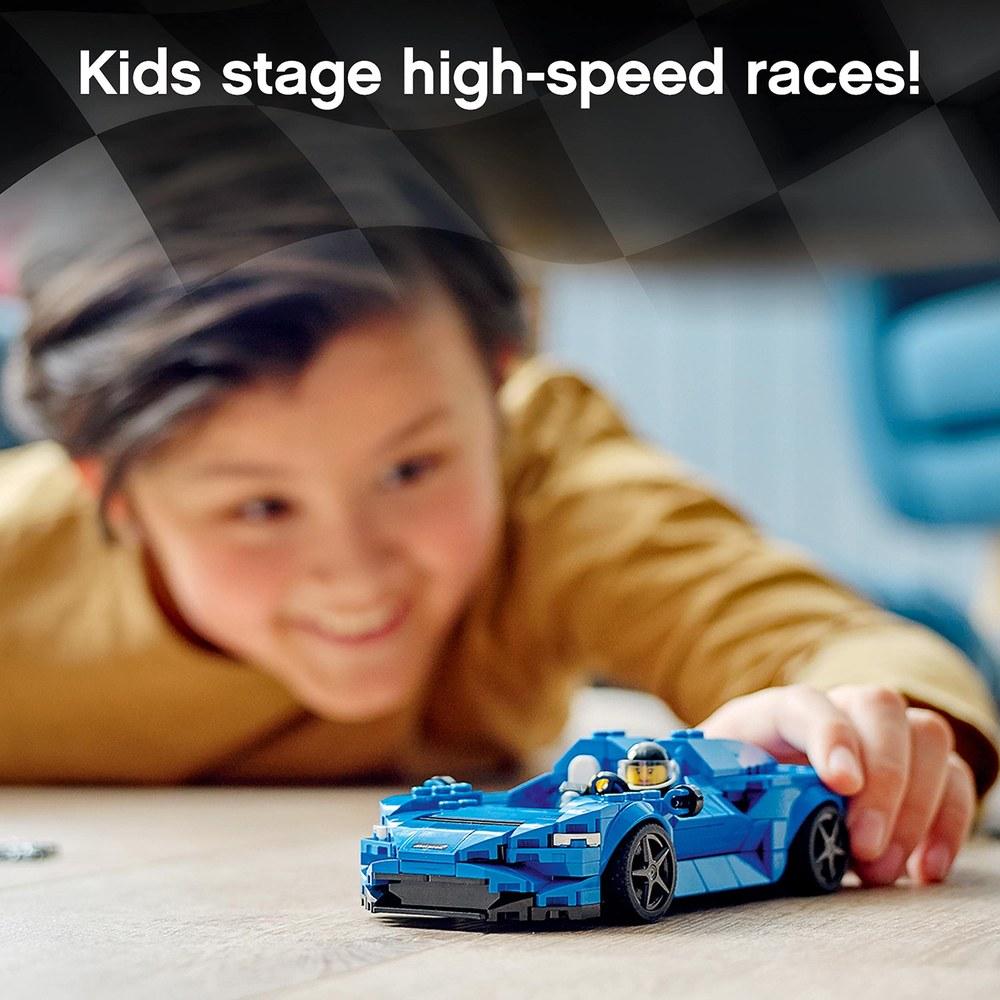 Конструктор LEGO Speed Champions McLaren Elva 76902 Набор строительных блоков Подарочная машина для мальчиков от 7 лет