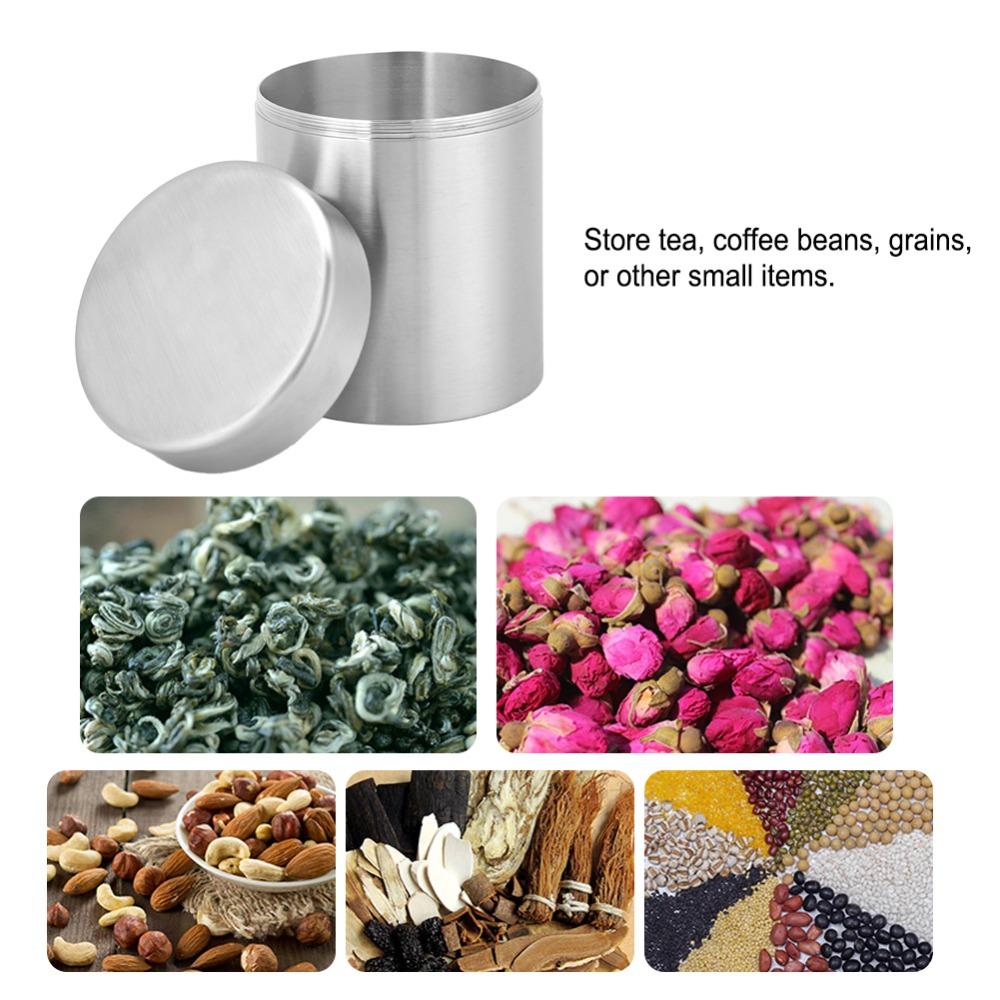 400ml Tea Tin Can Sealed Lid Stainless Steel Tea Tin Tea Coffee Sugar Storage Kitchen