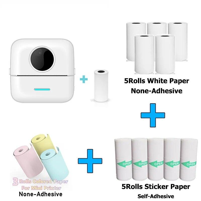 Мини-термопринтер с беспроводным подключением, бесчернильной печатью и возможностью печати шириной 57 мм. Детская игрушка в подарок. Набор принтеров X6.