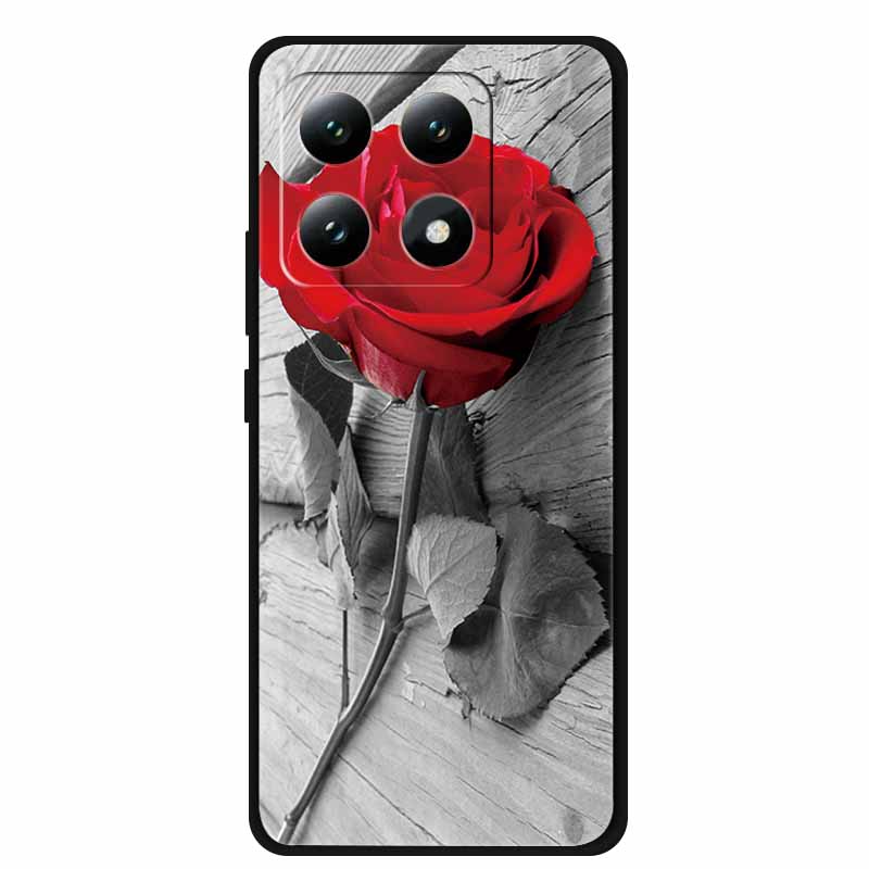 Для Xiaomi 15T 5G Чехол Цветы Мягкий Силикон ТПУ Задняя Крышка Для Xiaomi 15T Pro 5G Capa Boho Цветная Защита от Царапин