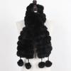 Fur Balls Fur Scarf Genuine Fur Long Scarves Casual Women Scarf