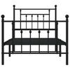 Metal Bed Frame with Headboard and Footboard Black 31.5 x78.7  (80x200 cm)