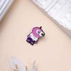 Cartoon Stylish Pink Character Brooch Featuring Big Eyes Fashionable Metal Pin Accessory
