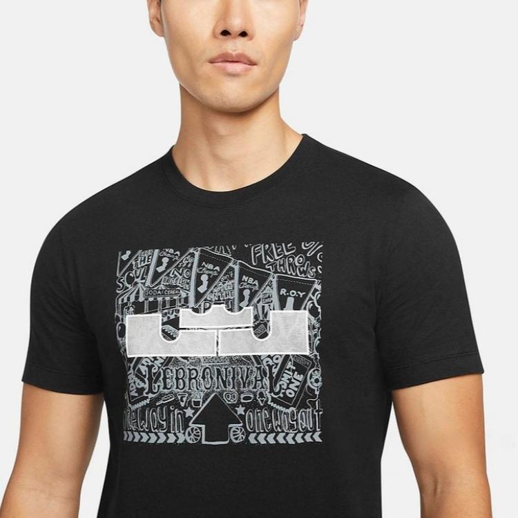 Nike Футболки Мужские Черные С Круглым Вырезом Умеренный Прямой Крой DQ1884-010