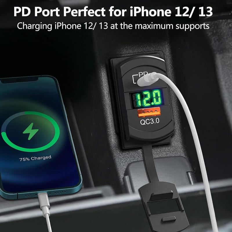 Автомобильное зарядное устройство QC3.0 PD3.0 QC3.0 Быстрая зарядка Тип C Автомобильное зарядное устройство USB-адаптер для автомобильного сотового телефона Автомобильные зарядные устройства для автомобилей RVs