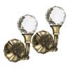 2pcs Curtain Holdbacks Wall Mounted Drapery Tiebacks Metal Crystal Curtain Hanging Hook Decorative for Bedroom Livingroom