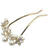 Miaomyao Drumstick Hair Japanese Pearl Pink Gold Hair Accessory [Miaomyao] Hairpin, Ornament, Dress, Tomesode, Metal, Bijou, Flower, U-shaped Comb,