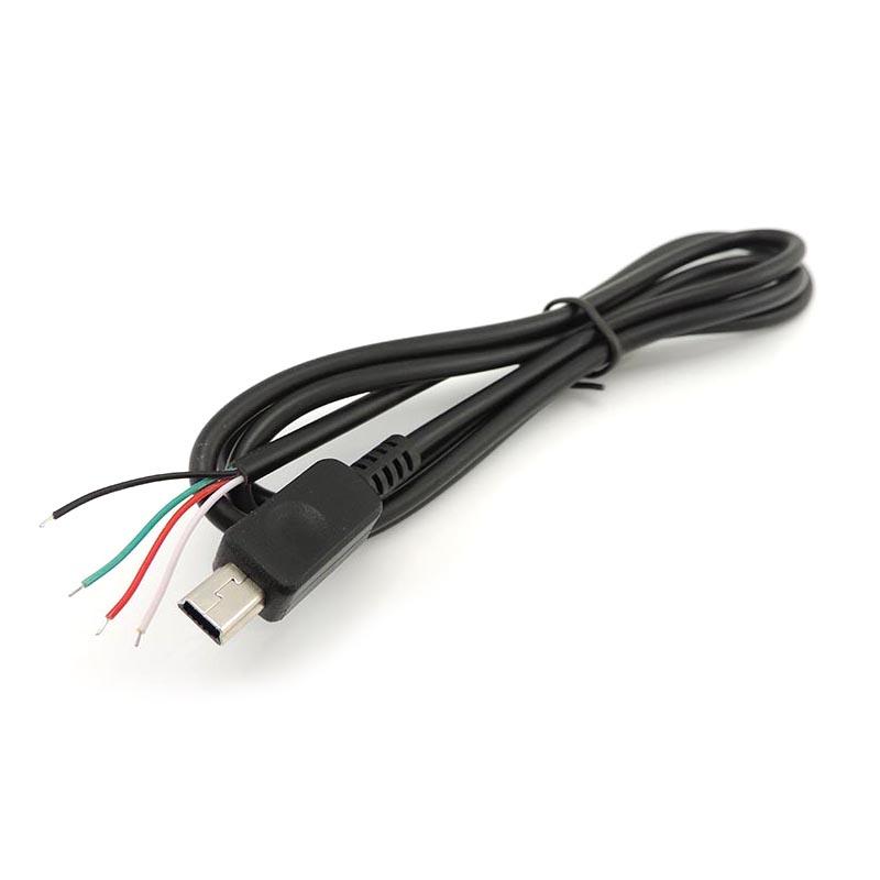 2pin 4pin Mini USB Male Jack Кабель питания 5Pin DIY Зарядка Передача данных Разъем Сварка 1m Провод ремонт 2 4 Core зарядное устройство