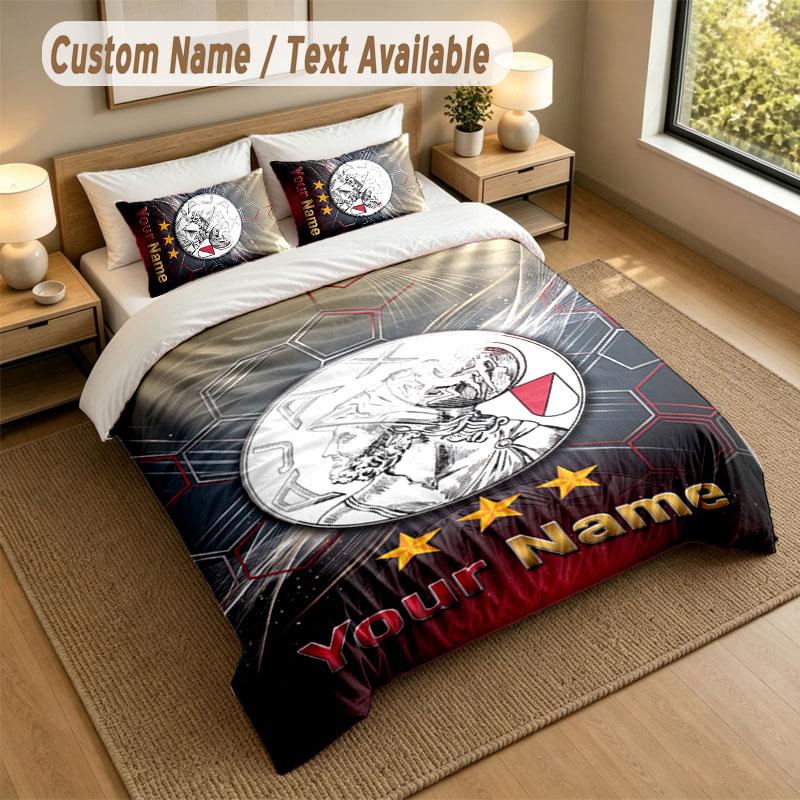 Bedding Set 1 Duvet Cover 2 Pillowcases Ajax Amsterdam Print Soft Bed Linen Bedroom Decor