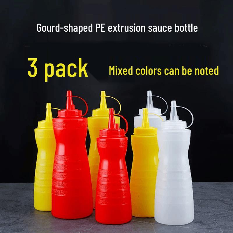 Food Grade Plastic Squeeze Sauce Bottles with Pointed Tip