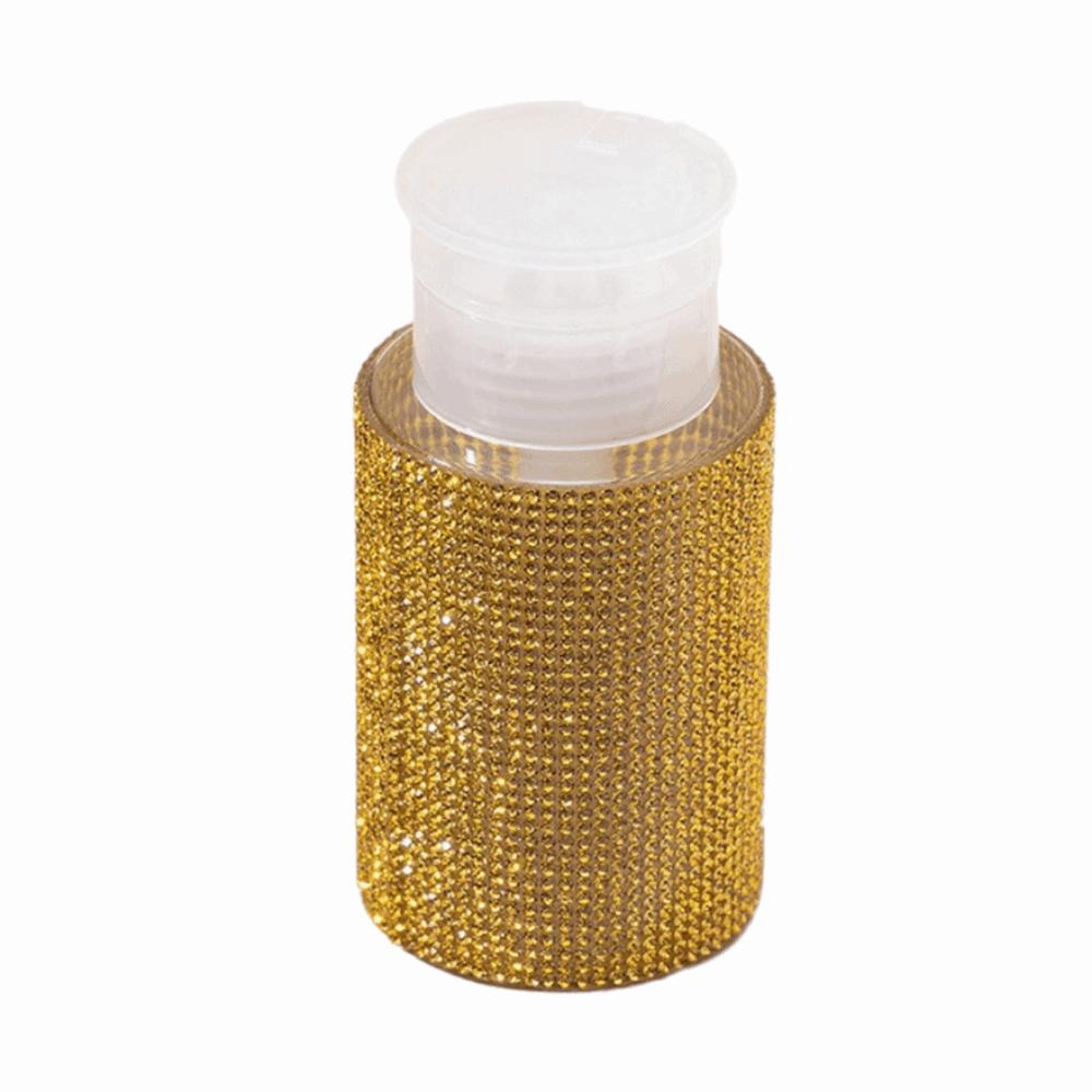 Sparkling Press Type Storage Bottle Creative Nail Polish Remover Container Manicure Tools