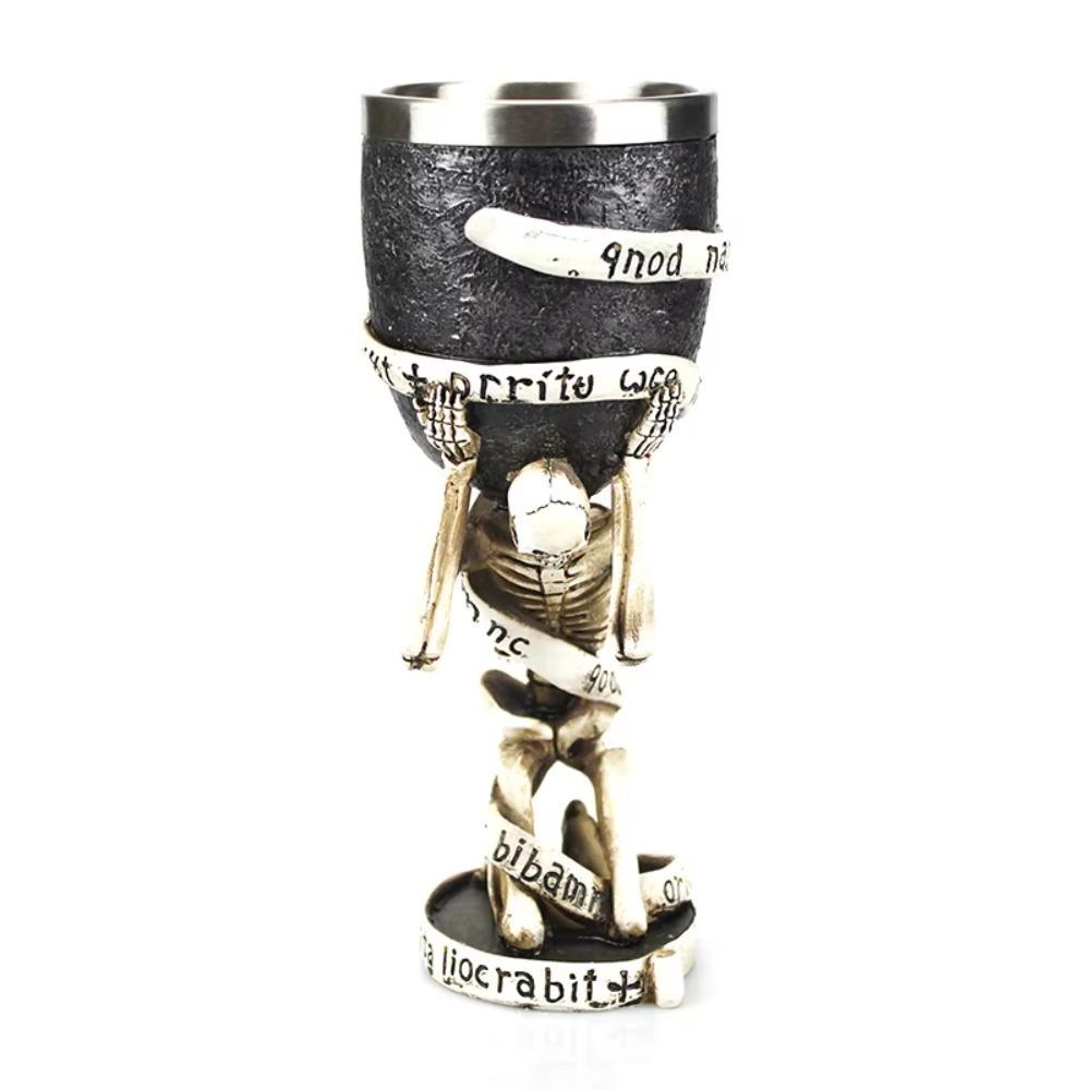 Skeleton Viking Dragon Drinking Mug Punk Skull Goblet Gothic Wine Cup  Halloween Gift