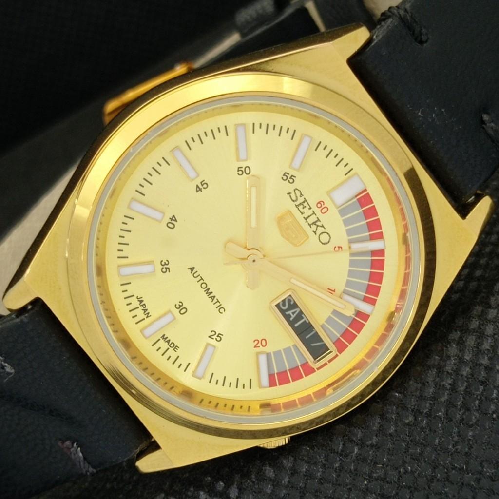 ВОССТАНОВЛЕННЫЕ ВИНТАЖНЫЕ SEIKO 5 AUTO 6309A ЯПОНИЯ МУЖСКИЕ D/D ЗОЛОТЫЕ ЧАСЫ a309521-5
