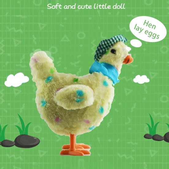 Игрушки для кур, несущих яйца, со звуковой музыкой, электрическая сумасшедшая плюшевая кукла-курица, милая игрушка-курица, несущая яйца, мягкая игрушка для детей